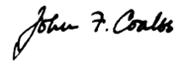 John Flavell Coales signature