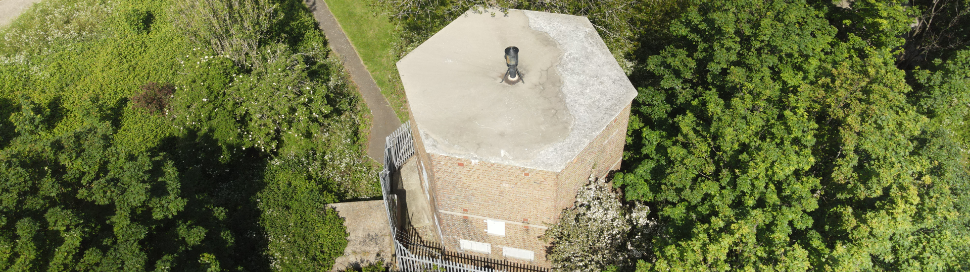Aerial view of the Harwich RDF Tower